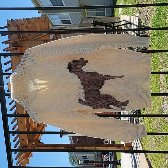 Vintage | Hand Knitted Man's Best Friend Cardigan - Picture 2 of 16